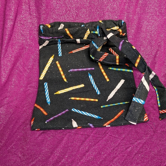 Reusable Sparkle Birthday Candle Drawstring Giftbag- Fabric Ribbon - Picture 4 of 5